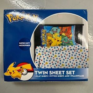 Pokemon Colorful Character Twin Sheet Set
